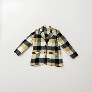 Tower Hill 1990s Vintage Plaid Blazer Jacket Size 6 Preppy Fall Workwear Autumn